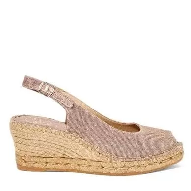 Metallic Cushioned Cotton Wedge Espadrille for Women - Calafell