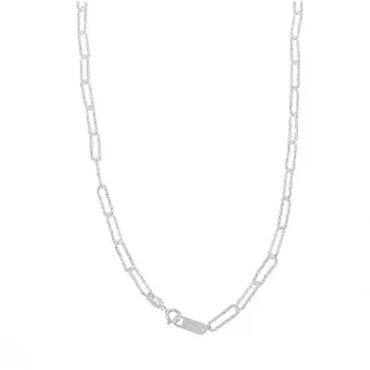 Mia Sterling Silver Paperclip Necklace