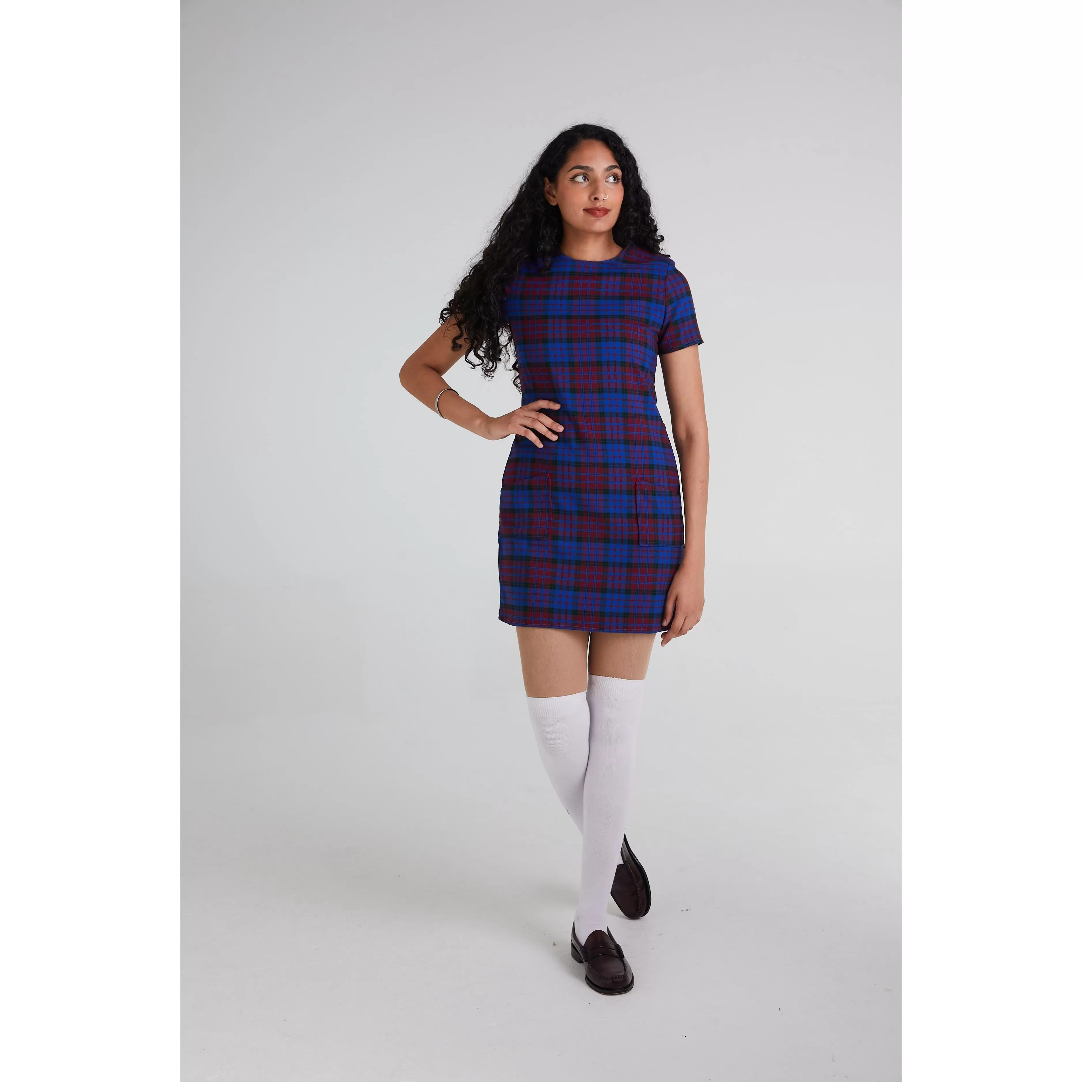 Modfather Clothing - Made in England 'The Nancy' Blue / Maroon - Dress