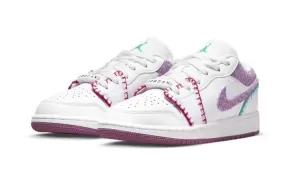 Nike Air Jordan 1 Low White Light Bordeaux (GS)