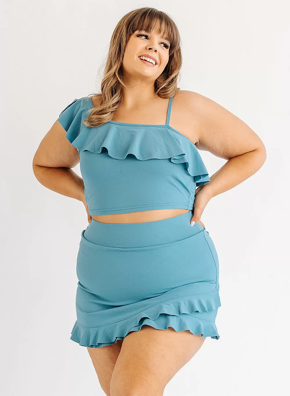 Ocean Ruffle Crop Top