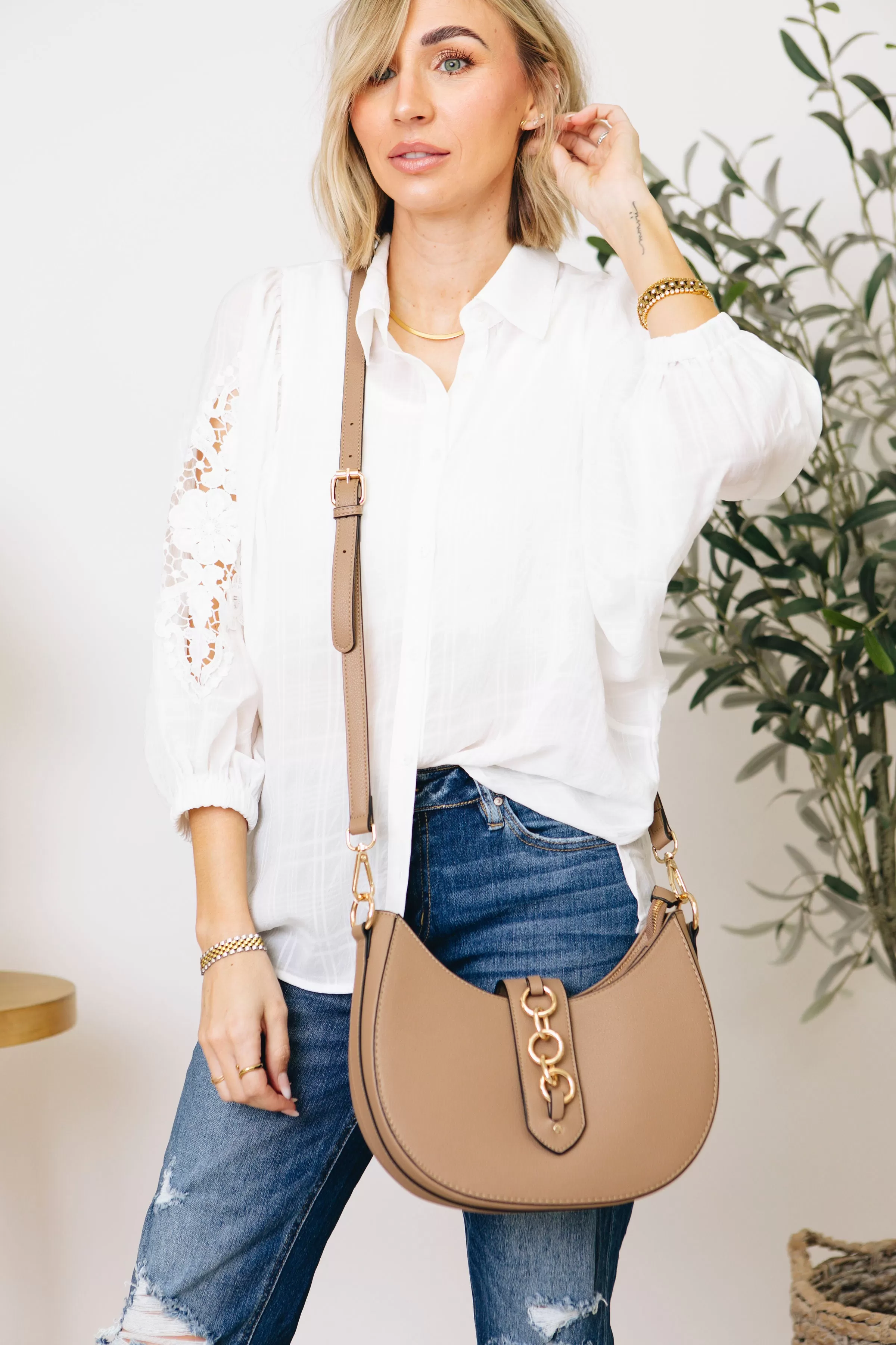 Poshy Half-Moon Crossbody Bag