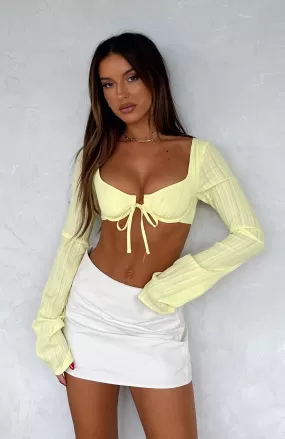 Problem With You Long Sleeve Crop Lemon