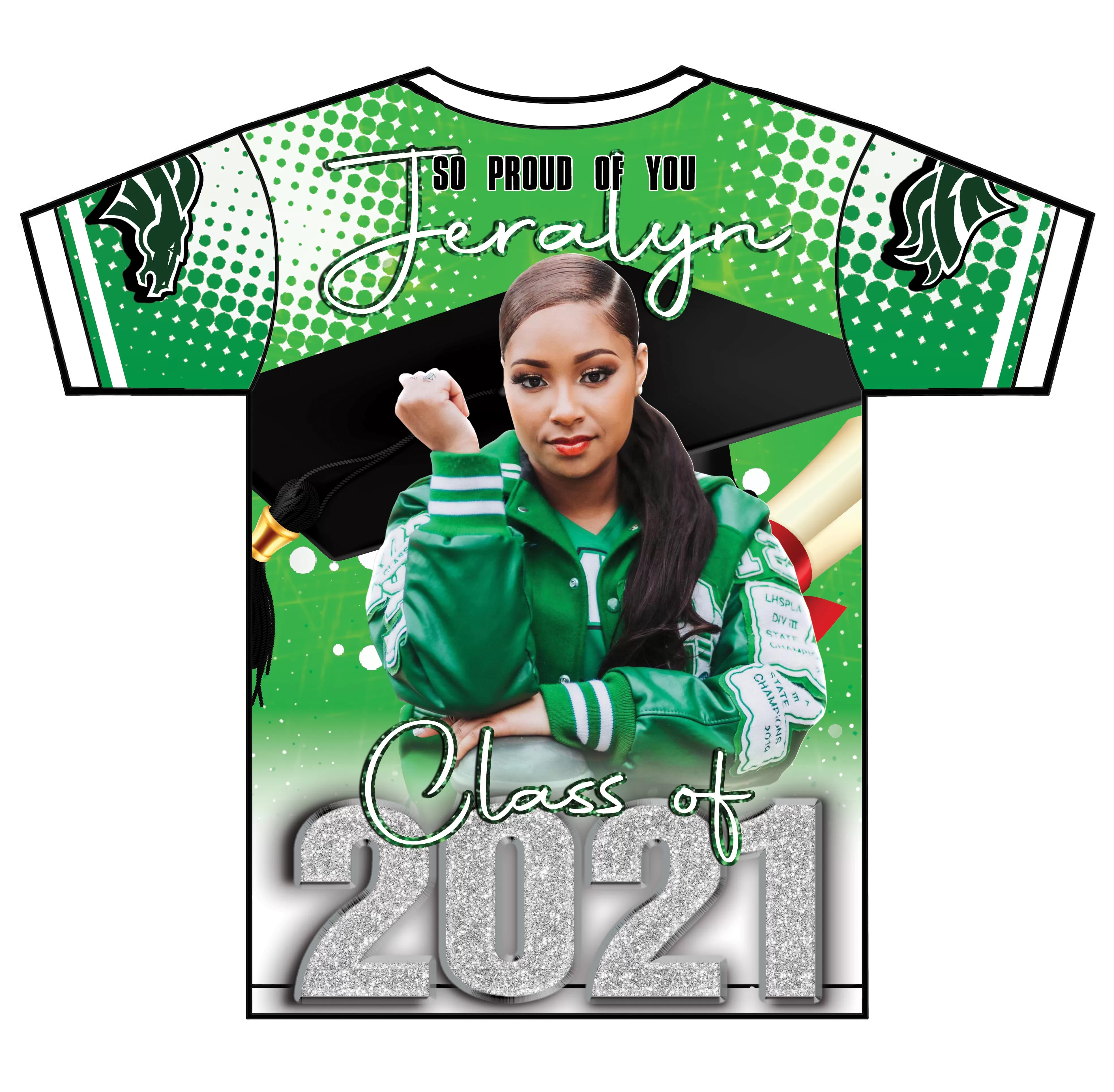 "Jeralyn" Custom Designed Graduation 3D shirt