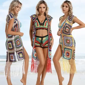 Rainbow Dreams Häkel-Bikini-Cover-Up-Set