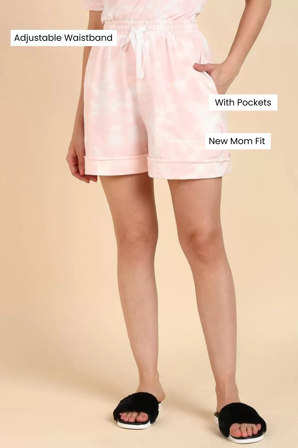 Rainbow Pink Maternity & Post Pregnancy 100% Soft Cotton Shorts