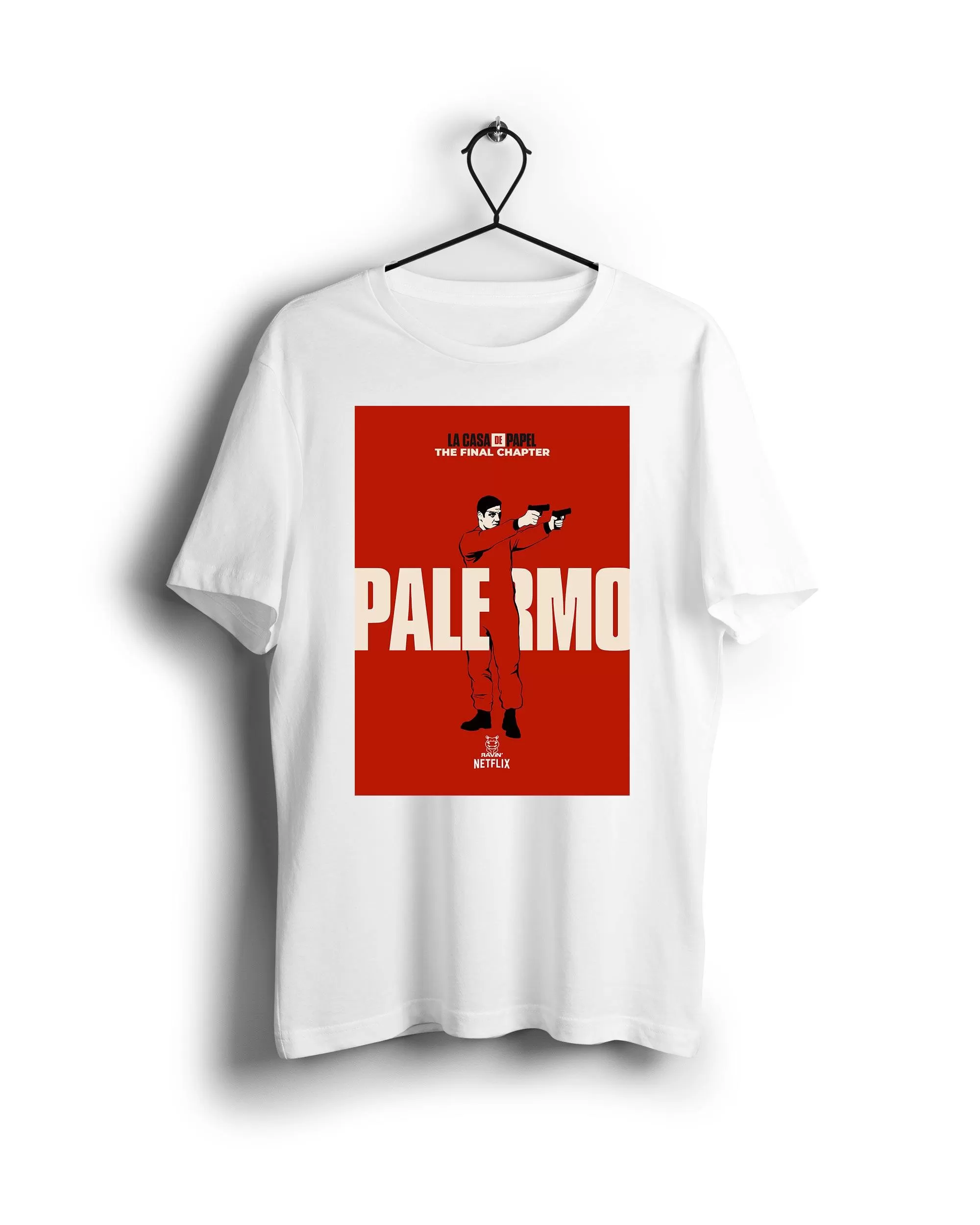 Red Palermo La Casa De Papel X Ravin X Hippo - Digital Graphics Basic T-shirt White