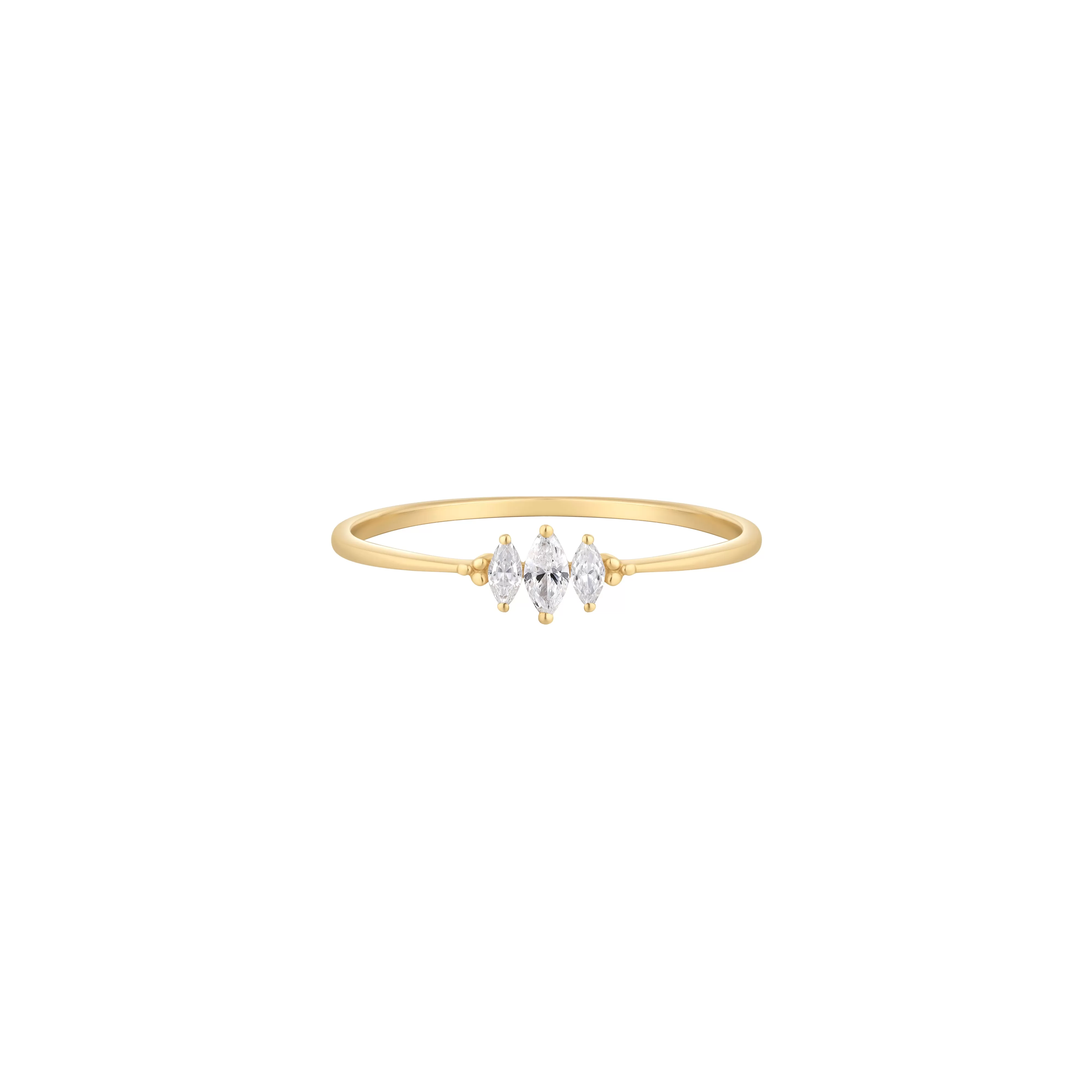 RION x Buddha Jewelry Zuri Trois Finger Ring - Genuine Diamond