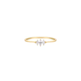 RION x Buddha Jewelry Zuri Trois Finger Ring - Genuine Diamond