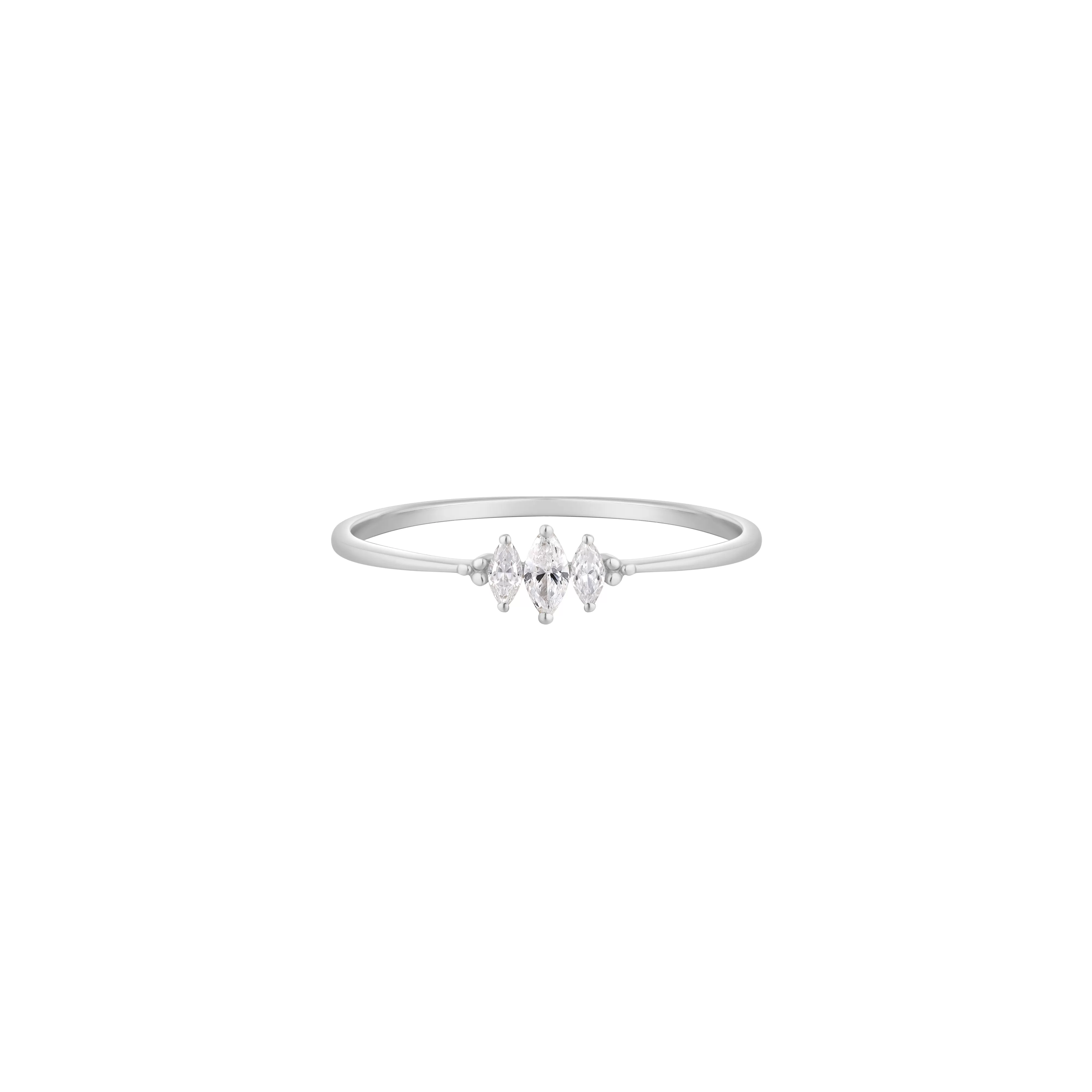 RION x Buddha Jewelry Zuri Trois Finger Ring - Genuine Diamond