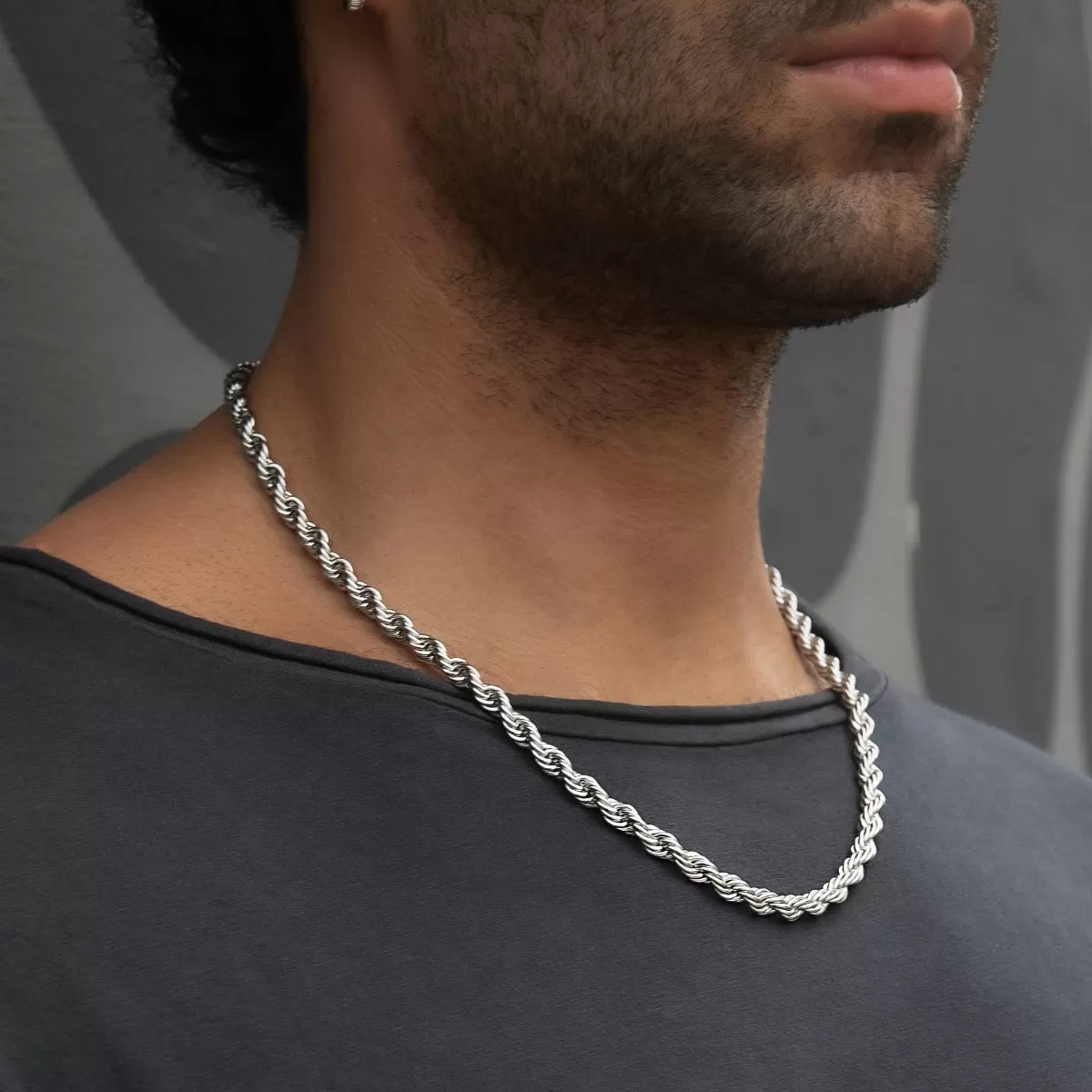 Rope Chain in White Gold- 6mm