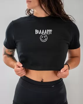 Salty Savage Ladies "BRAAAPPP" Performance Crop Tee | Micro