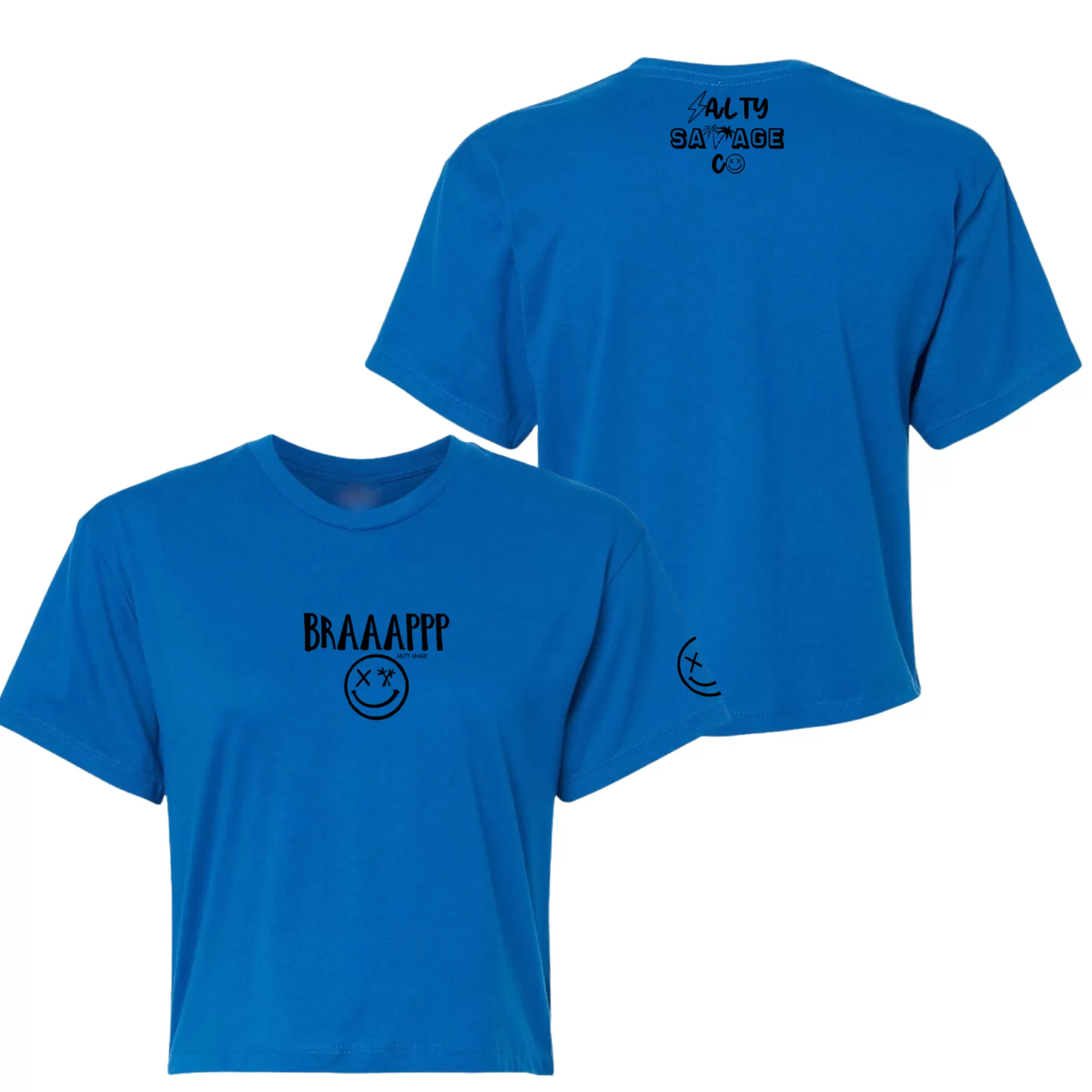 Salty Savage Ladies "BRAAAPPP" Performance Crop Tee | Micro