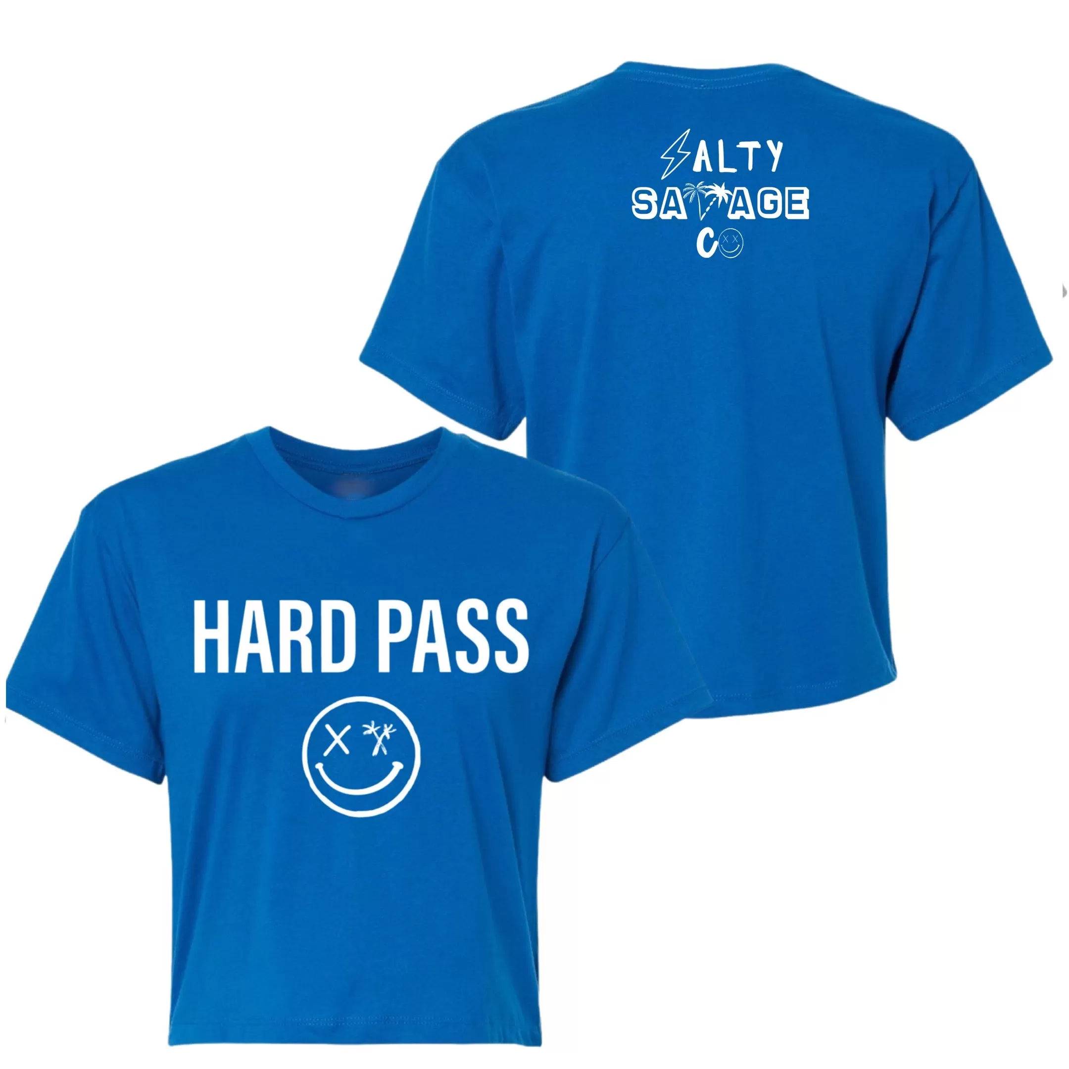 Salty Savage Ladies "HARD PASS" Performance Crop Tee