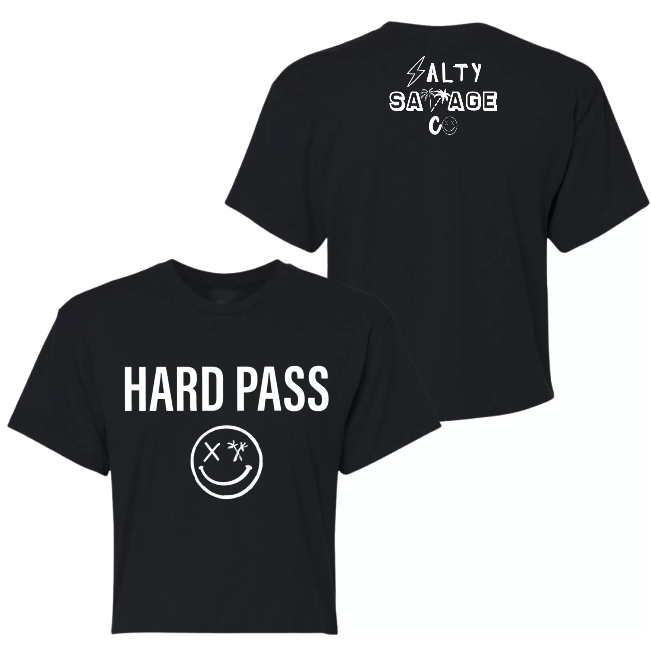 Salty Savage Ladies "HARD PASS" Performance Crop Tee