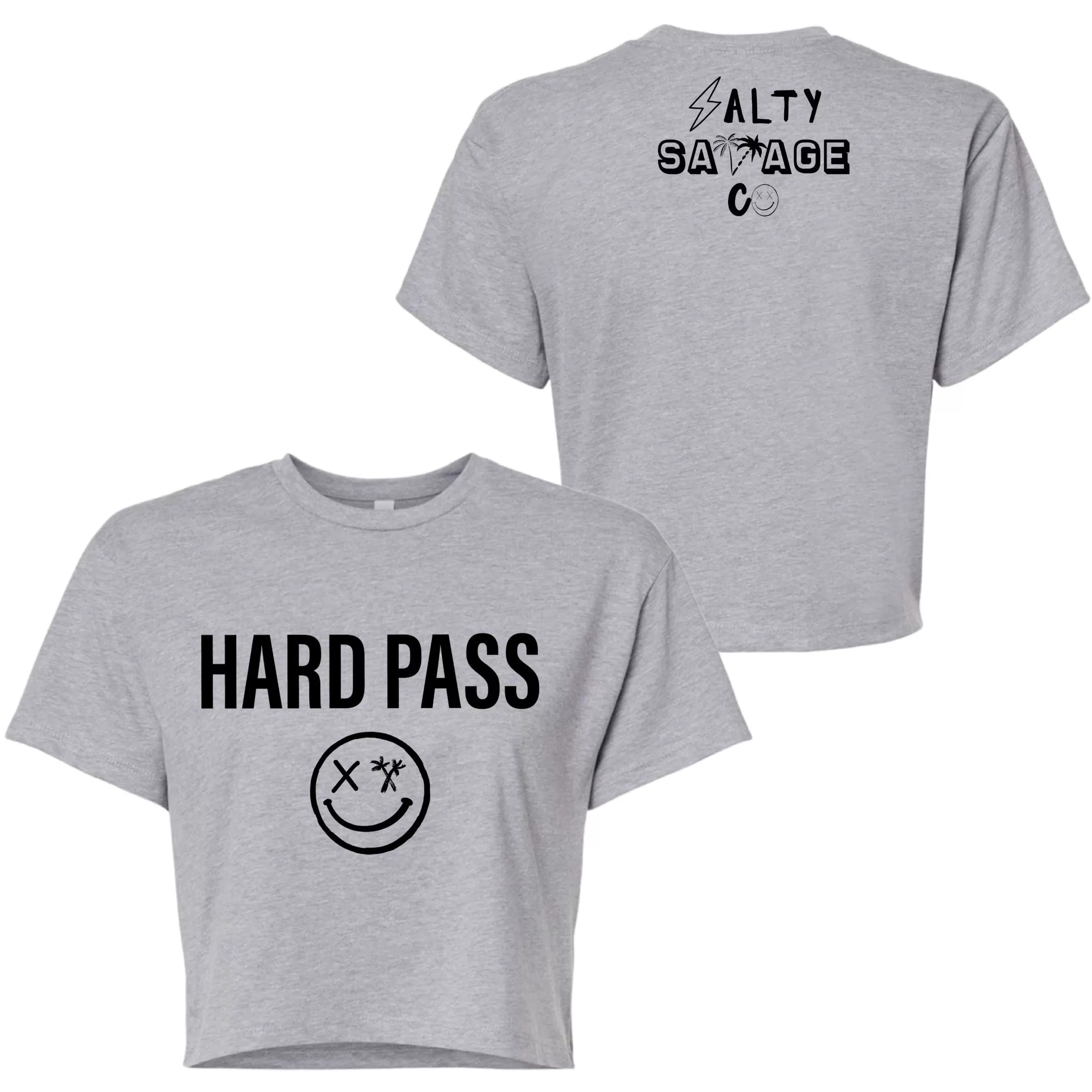 Salty Savage Ladies "HARD PASS" Performance Crop Tee