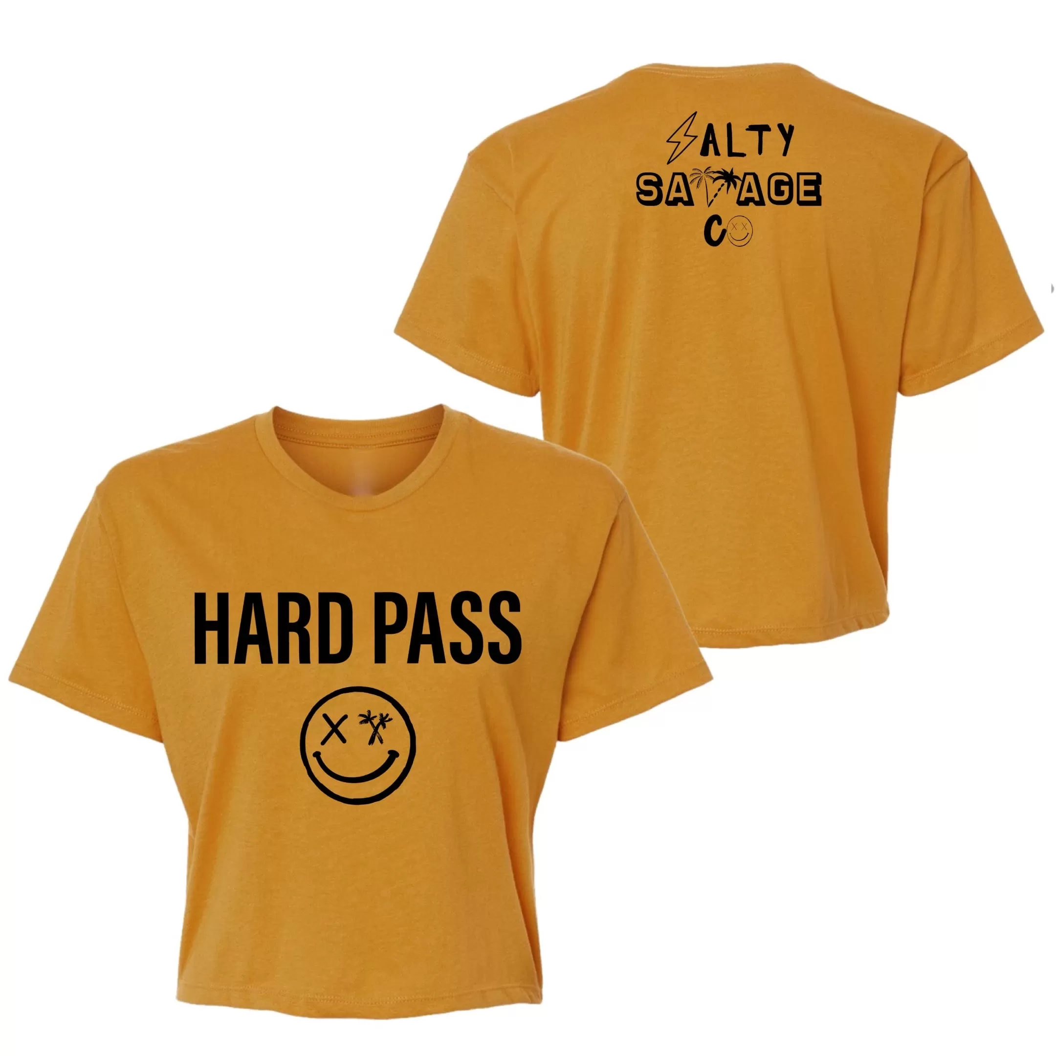 Salty Savage Ladies "HARD PASS" Performance Crop Tee