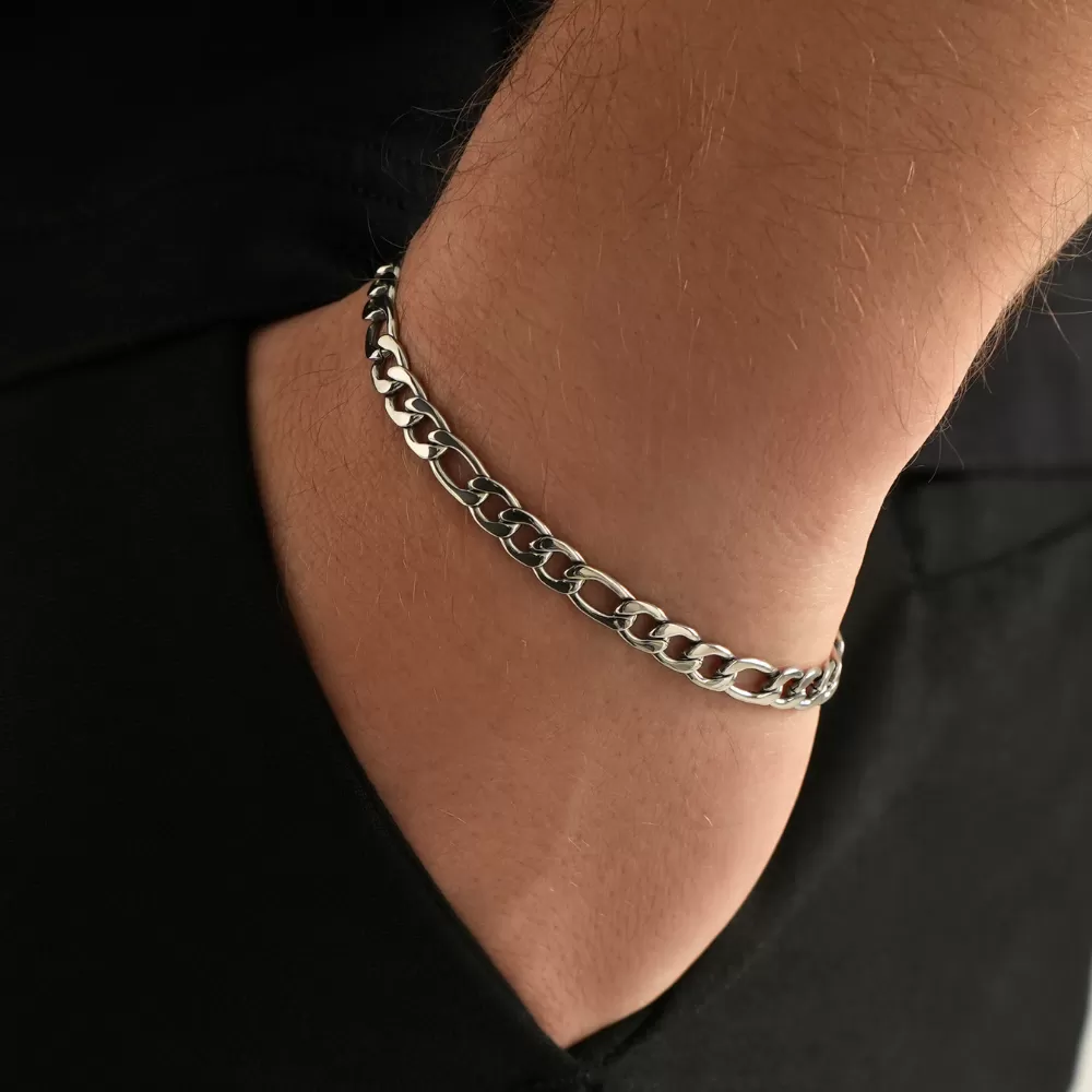 Silver Figaro Bracelet (5MM)