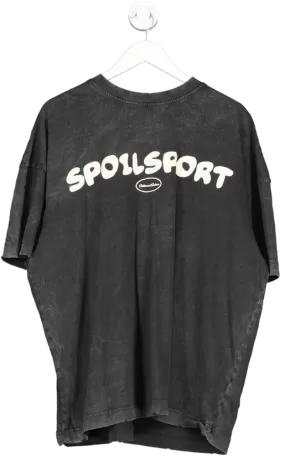 Sisters & Seekers Grey Spoilsport Logo Over Sized Tee UK L