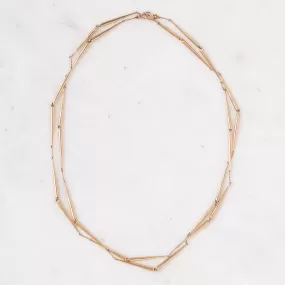 Skinny Tapered Link Long Necklace