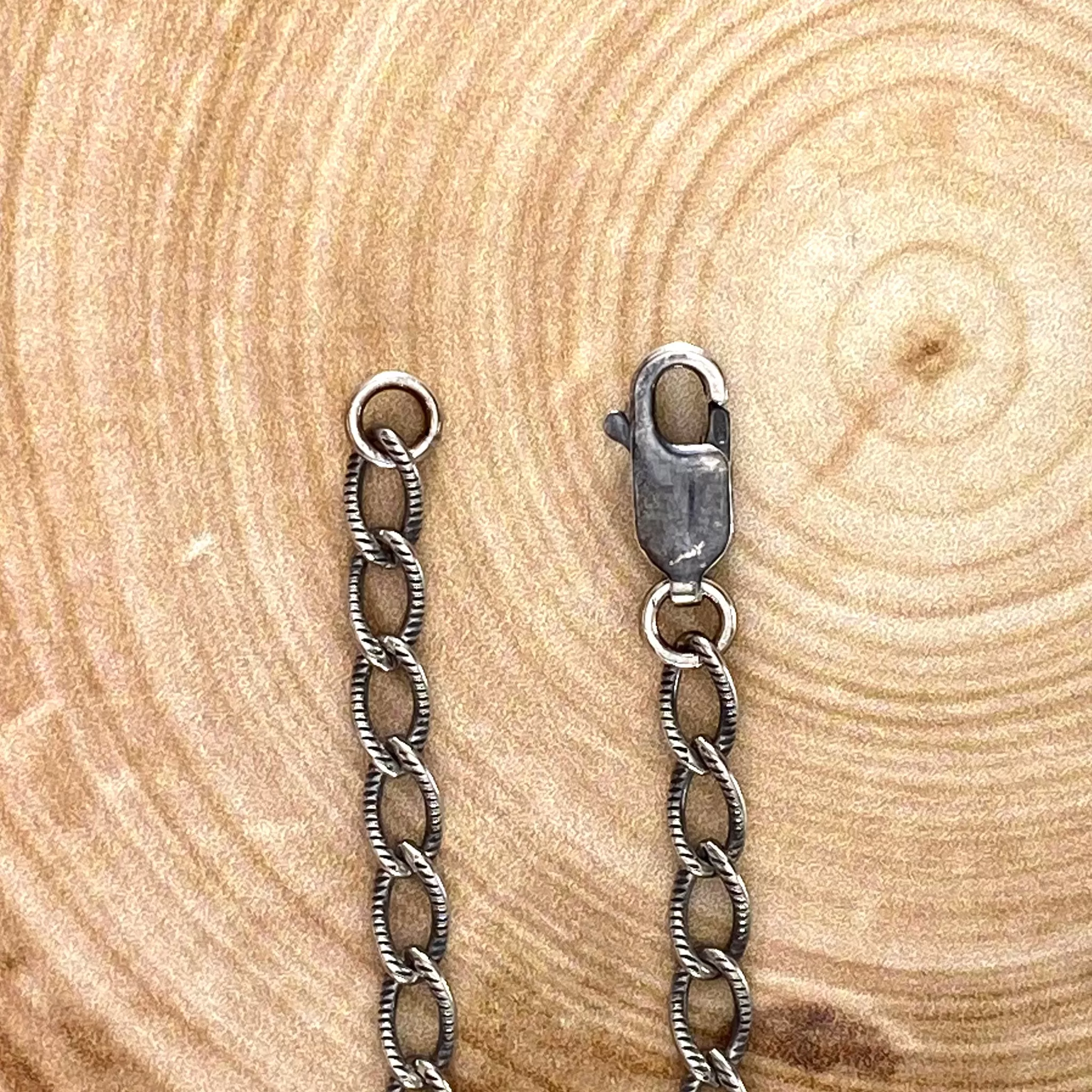 Solid Oxidized Sterling Silver Patterned Curb Chains