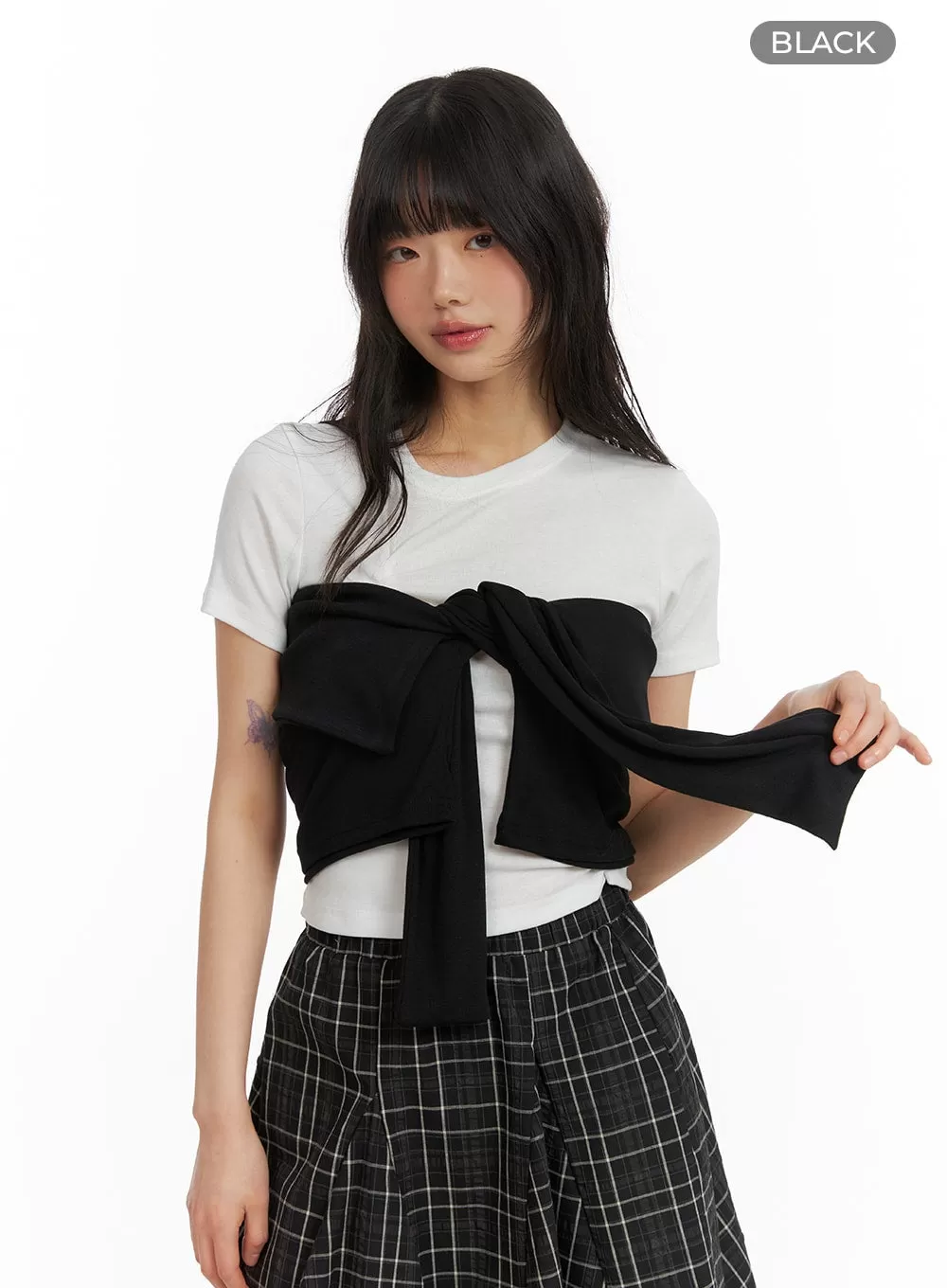 Solid Tie Front Tube Top CM413