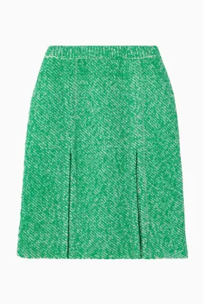 Stella McCartney Bouclé Knit Skirt - White/ Green