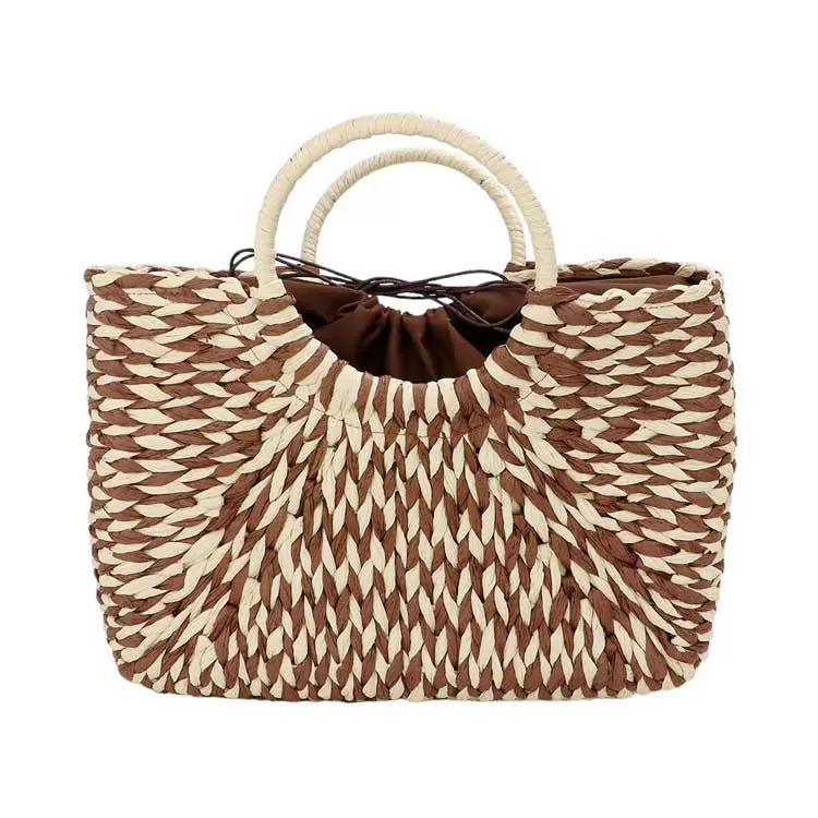 Straw Basket Beach Tote Bag