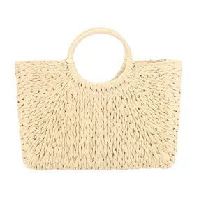 Straw Basket Beach Tote Bag