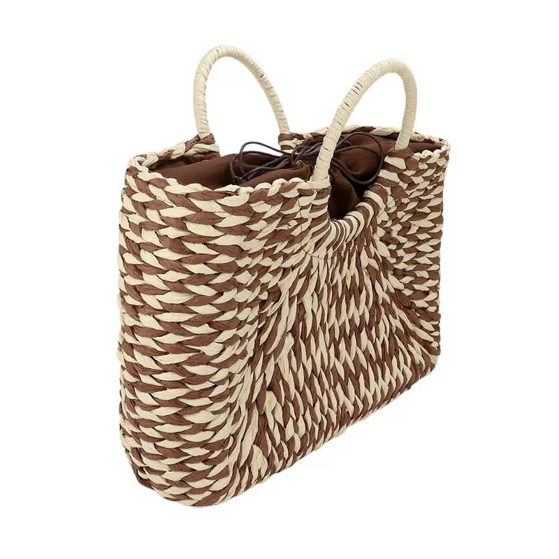 Straw Basket Beach Tote Bag