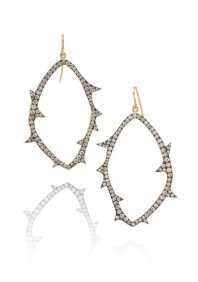 Sylva & Cie 18KYG Oval Diamond Thorn Earrings