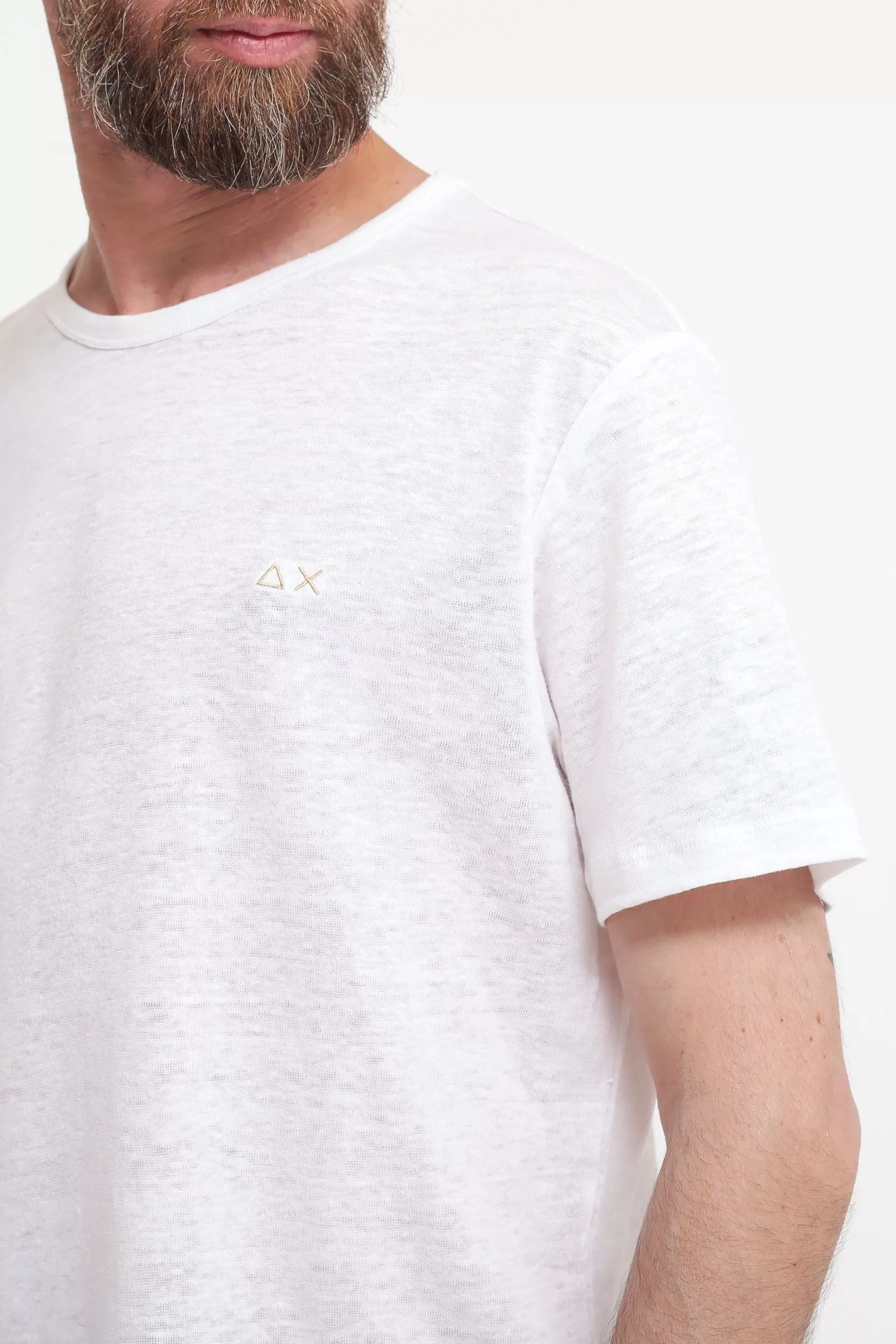 T-Shirt Linen Solid - Bianco