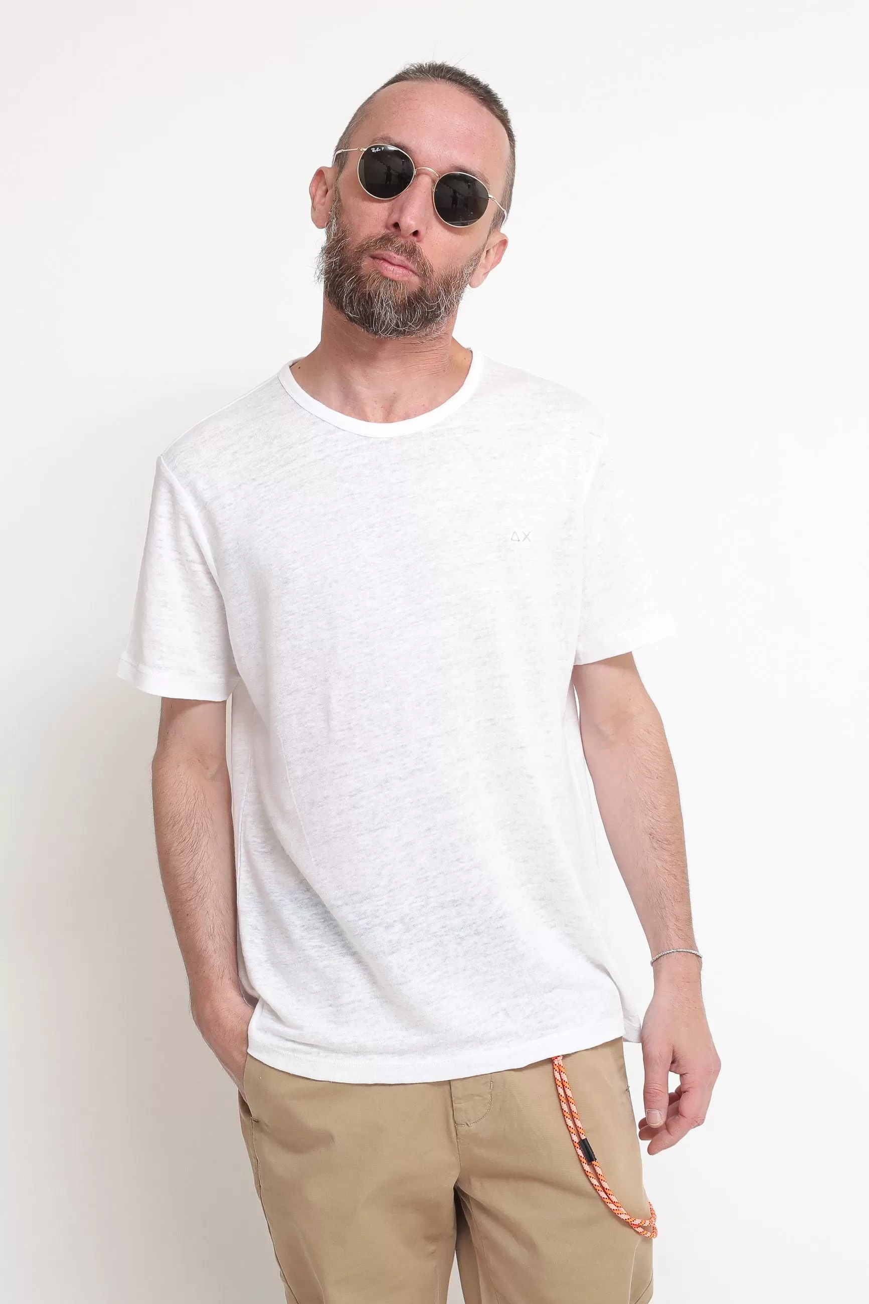 T-Shirt Linen Solid - Bianco