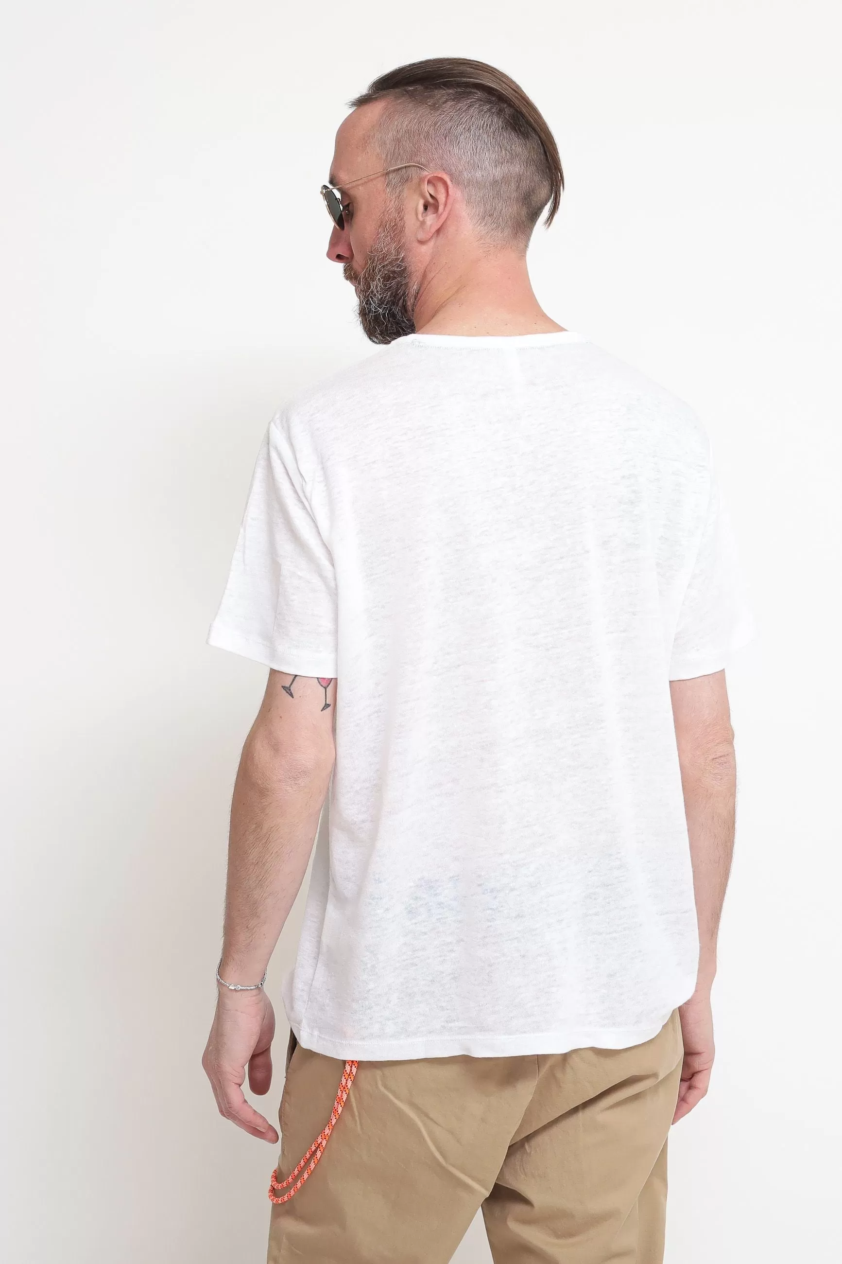 T-Shirt Linen Solid - Bianco