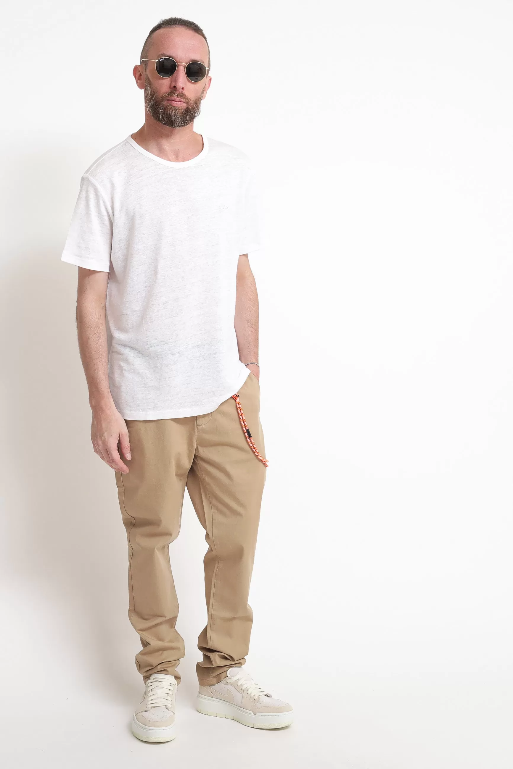 T-Shirt Linen Solid - Bianco