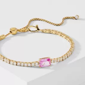 TENNIS ANYONE PINK EMERALD CUT TENNIS BRACELET