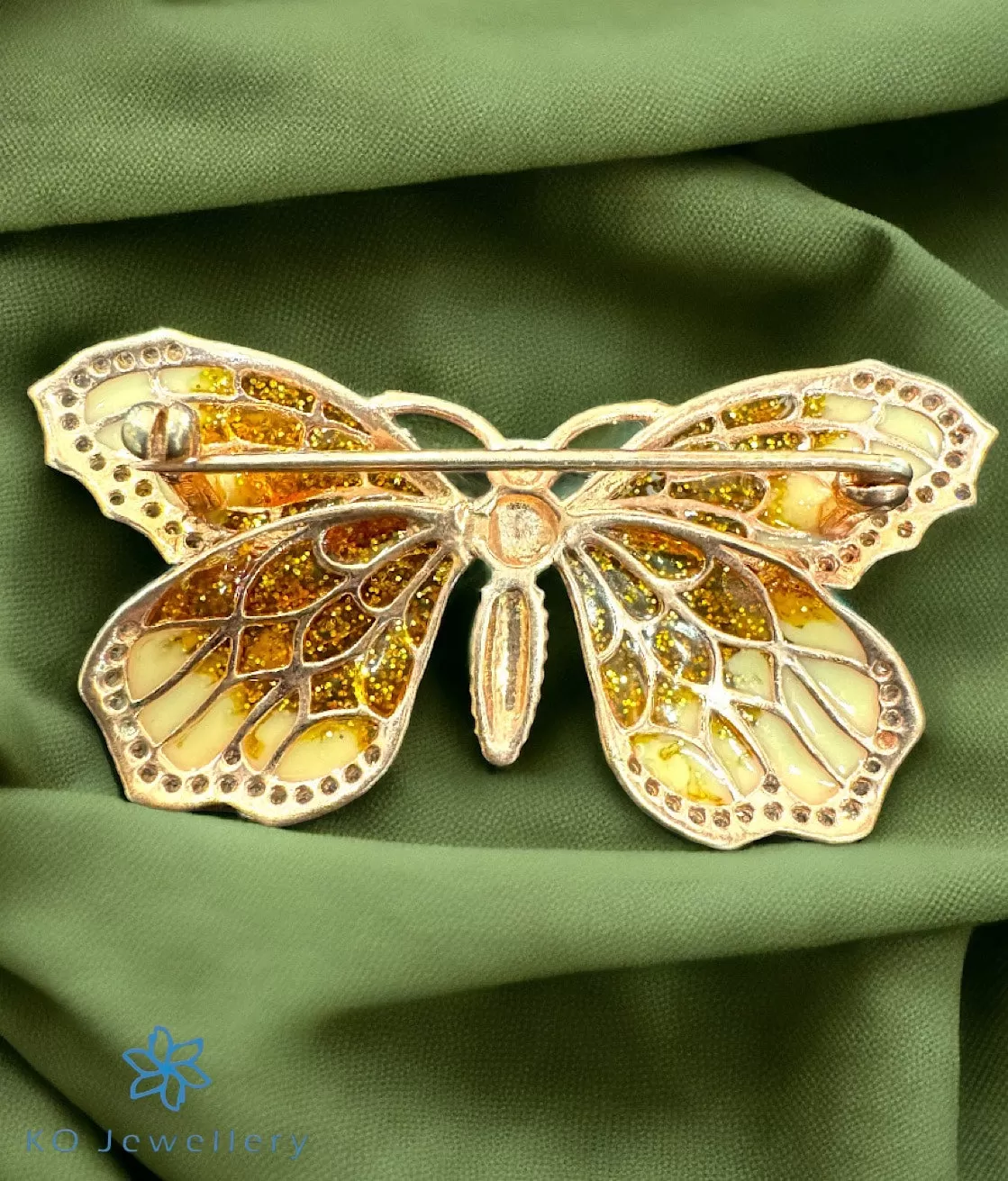 The Gold Butterfly Silver Brooch