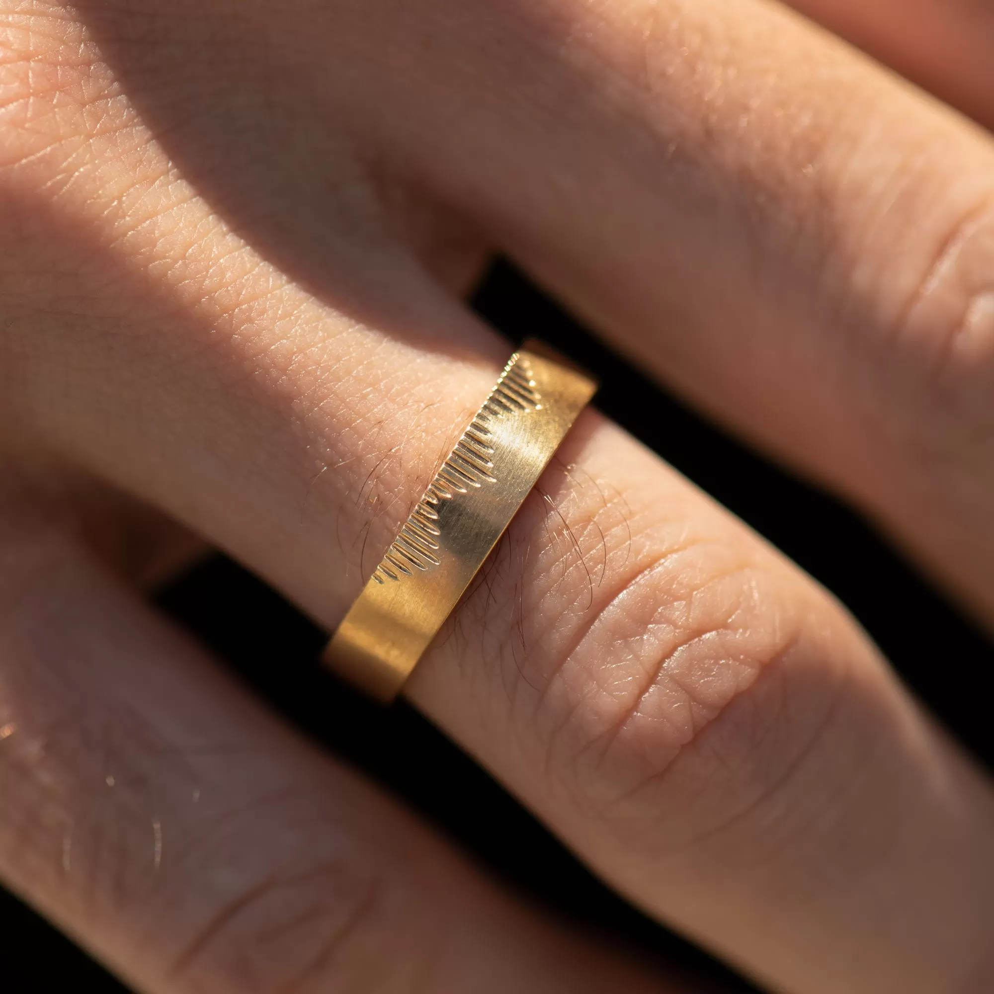 The Mountain Climbers Gold Wedding Band Set