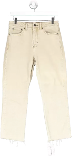 Topshop Beige Straight Leg High Rise Jeans W28