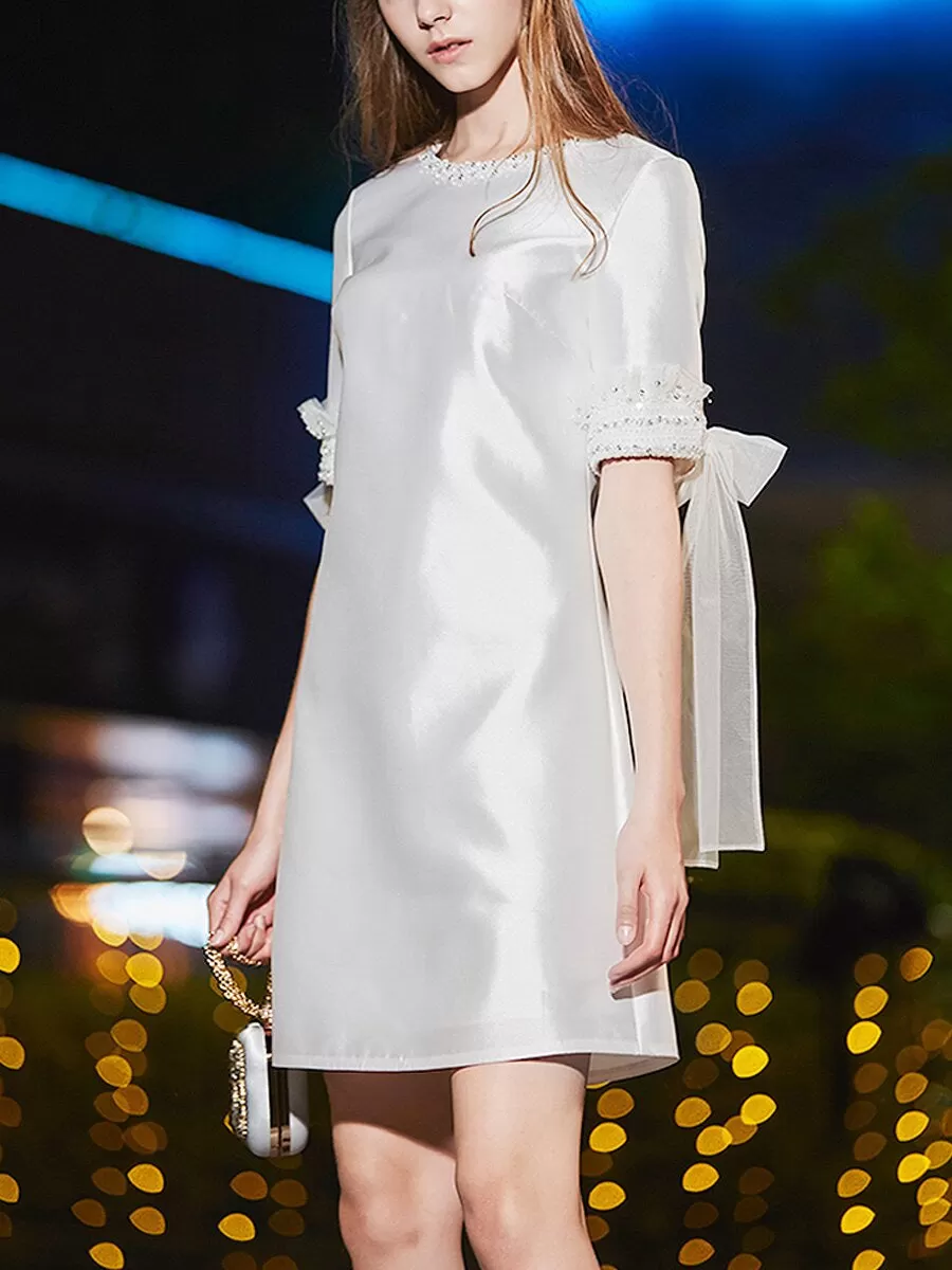 White Short Simple Dress