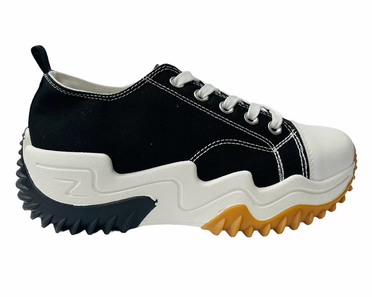 Women's Chunky Sole Canvas Lace Up Trainers